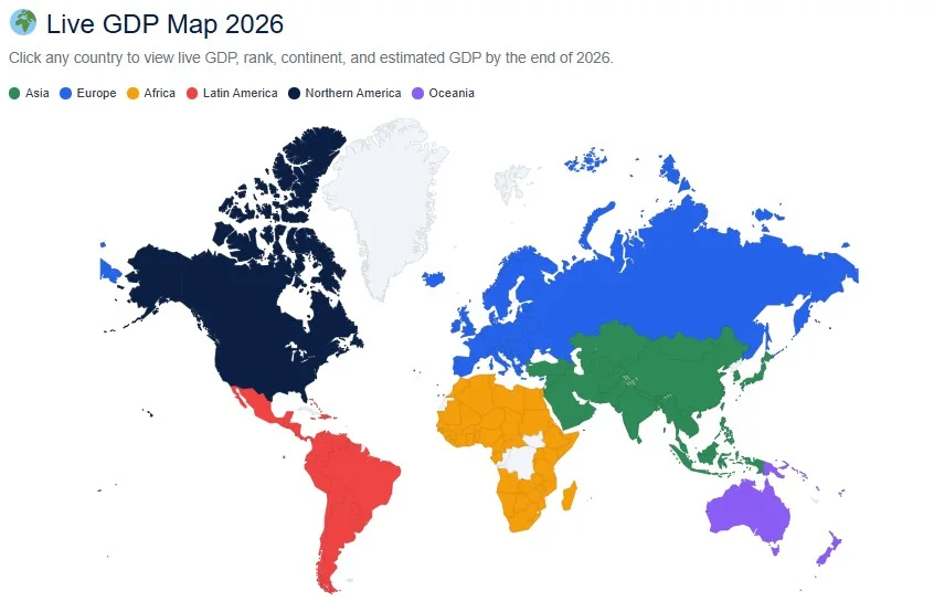 World Live GDP Counter 2026 by Country