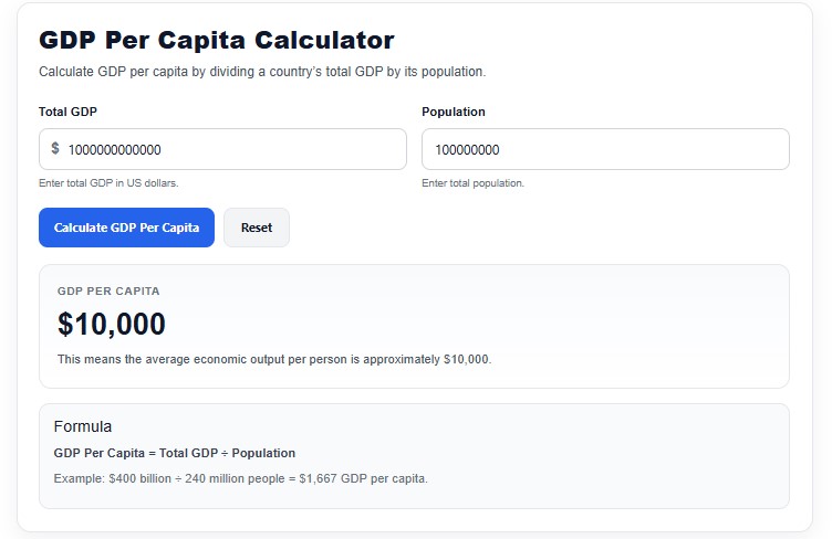 GDP Per Capita Calculator