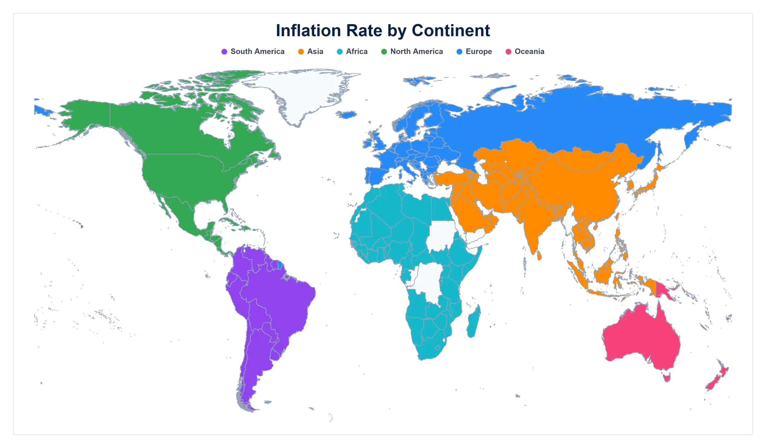 Inflation Rate by Continent 2026 map