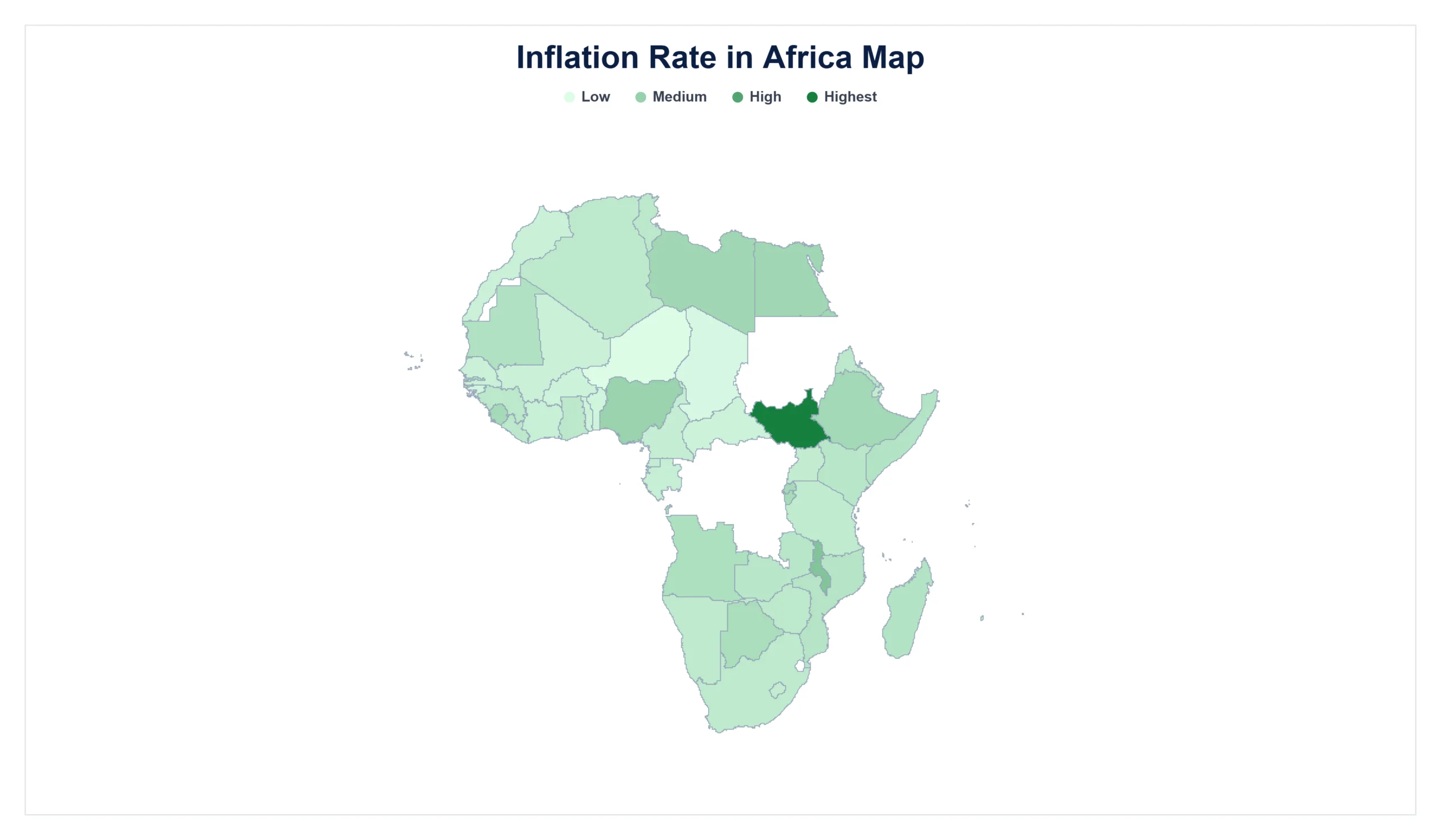 Inflation Rate in Africa map