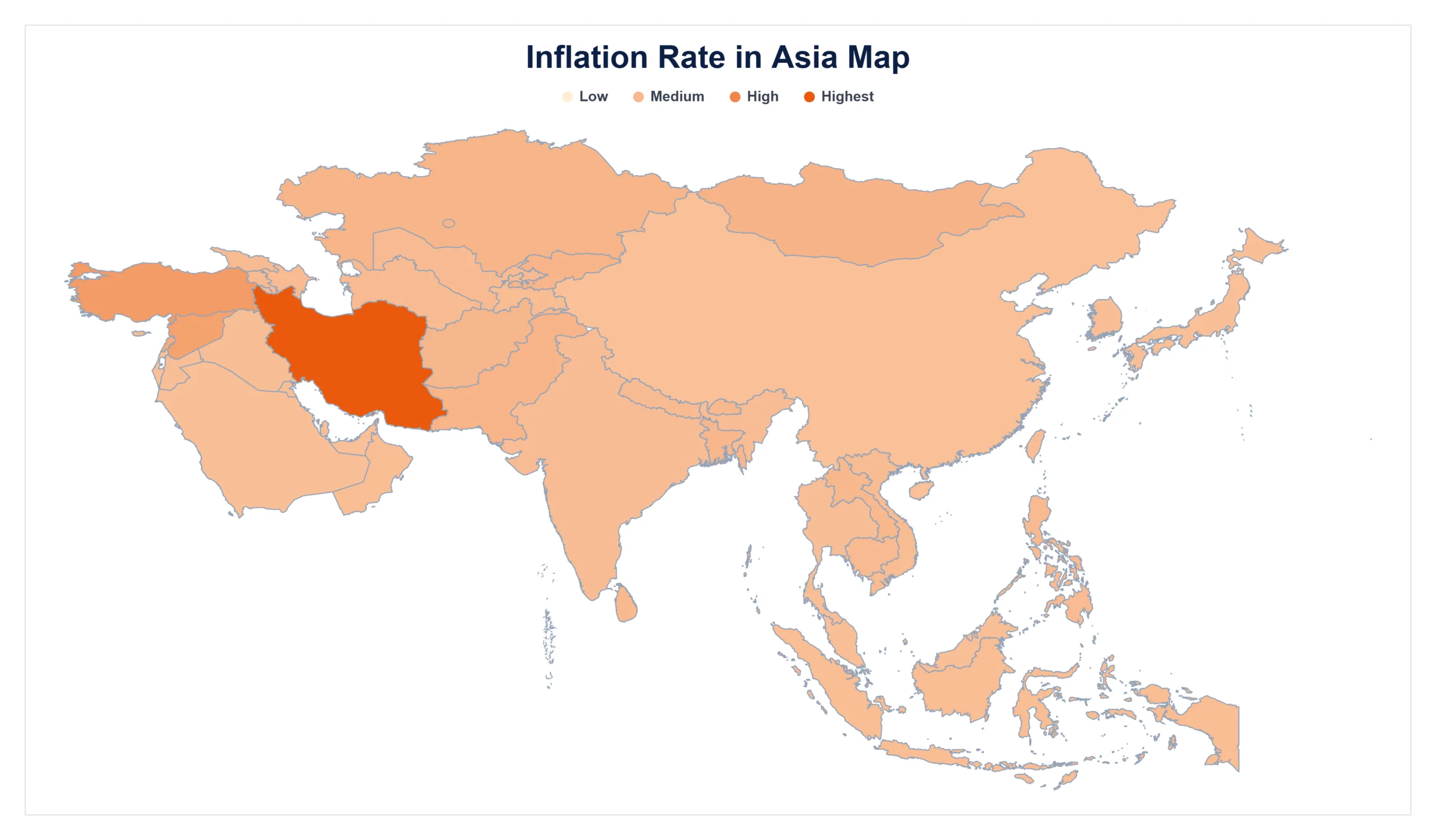 Inflation Rate in Asia map