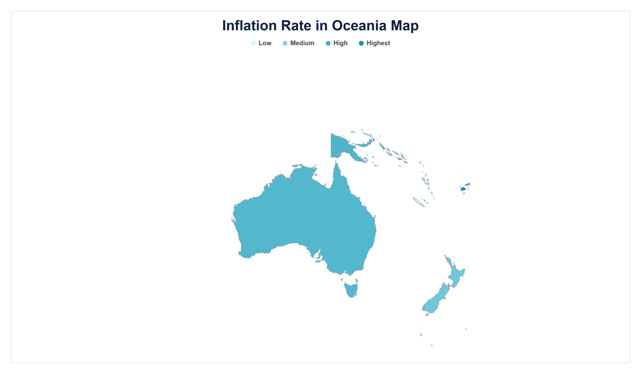 Inflation Rate in Oceania map