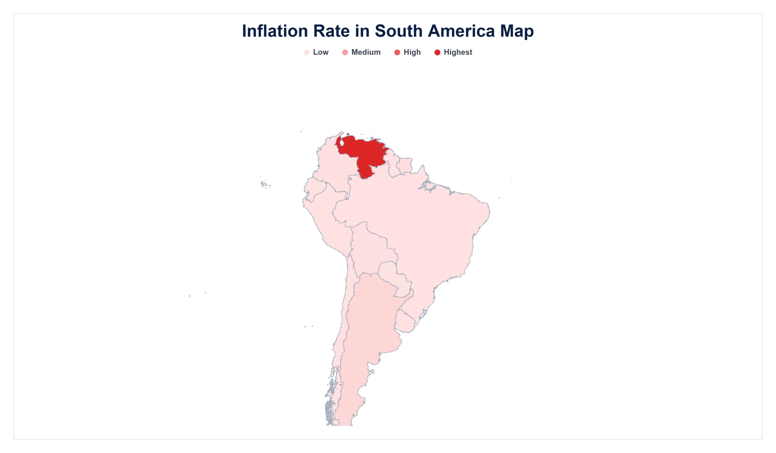 Inflation Rate in South America map