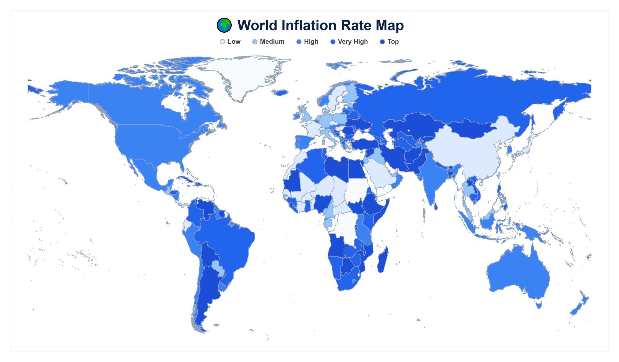 Inflation Rate by Country map