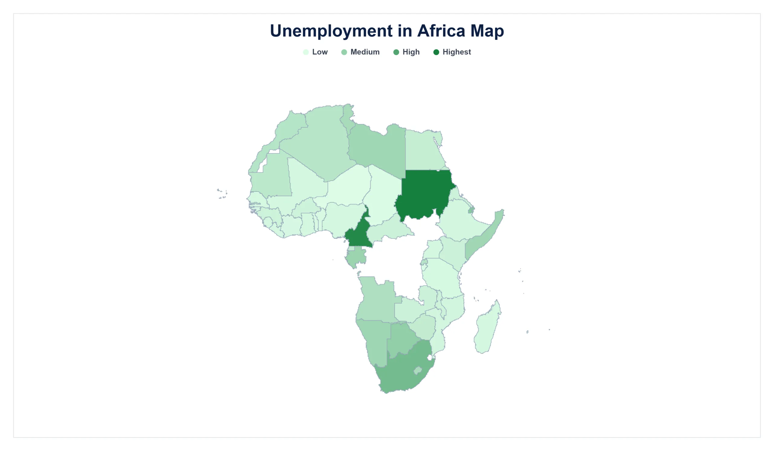 Unemployment Rate in Africa map