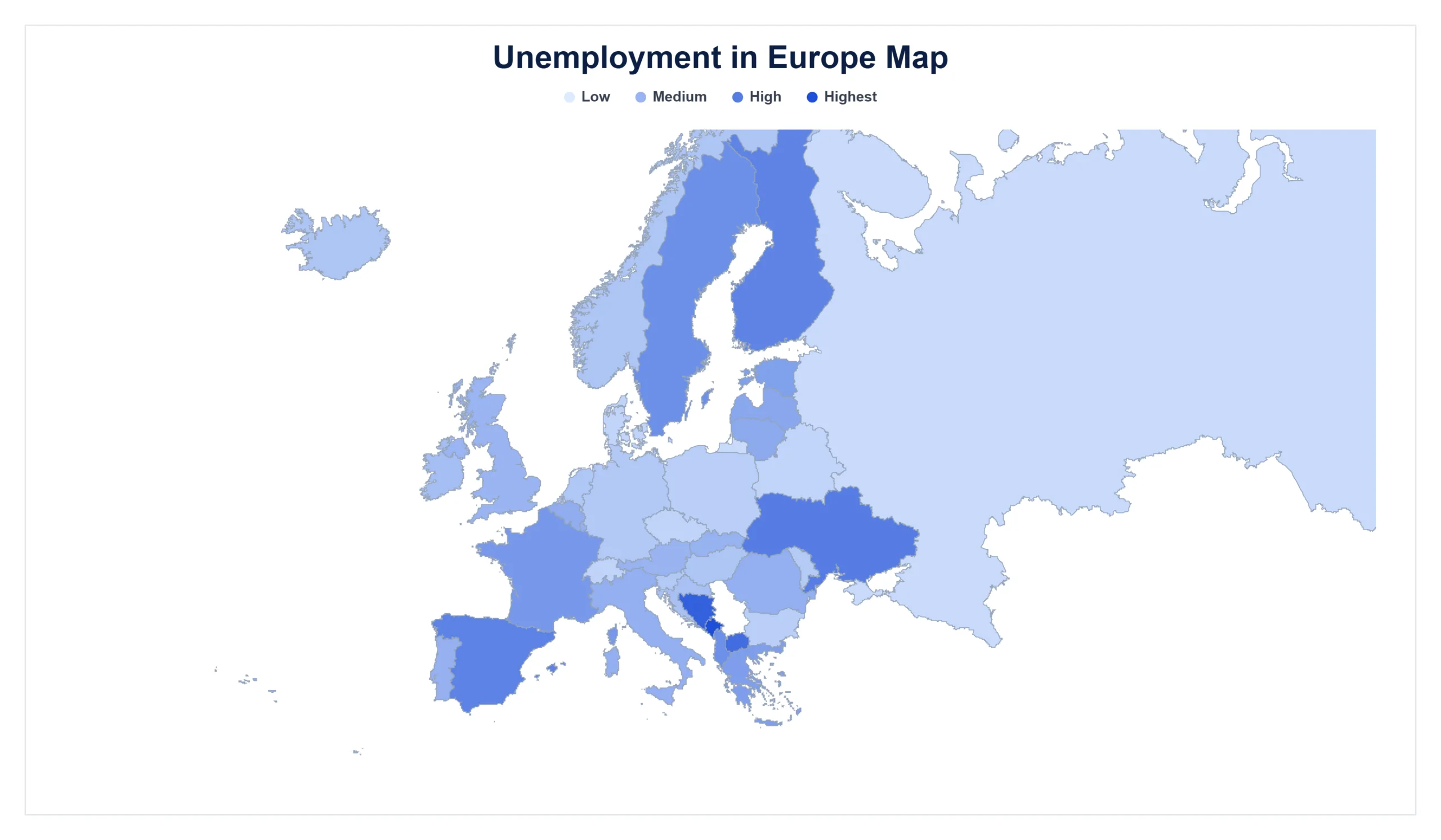 Unemployment Rate in Europe map