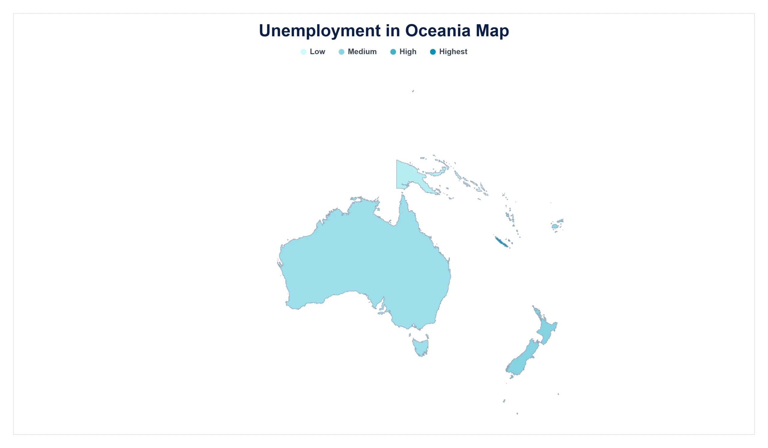 Unemployment Rate in Oceania map