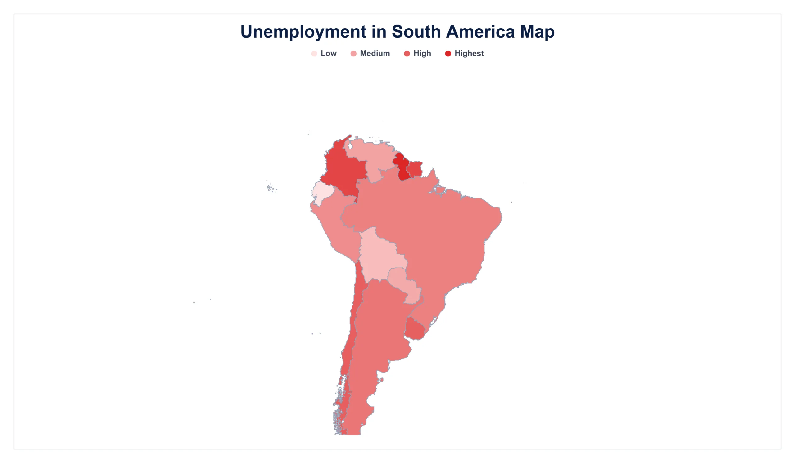 Unemployment Rate in South America map