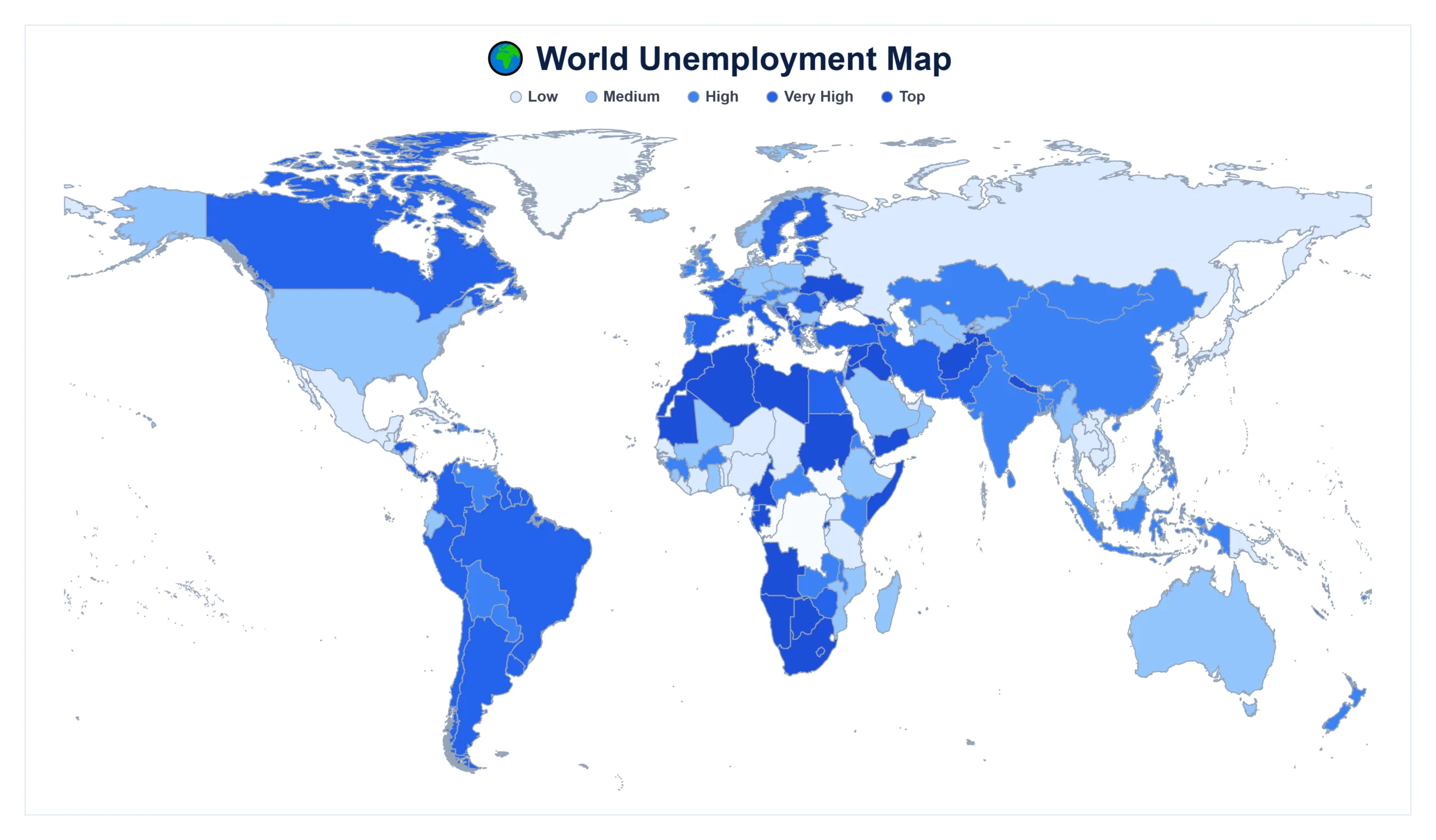 Unemployment Rate by Country map